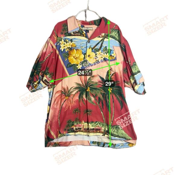 Tommy Bahama Men’s Large Shirt Silk Floral Print Hawaiian Relaxed Hibiscus - Picture 5 of 5